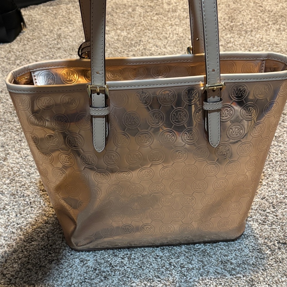 Michael Kors Metallic Rose Gold Tote - Picture 3 of 4